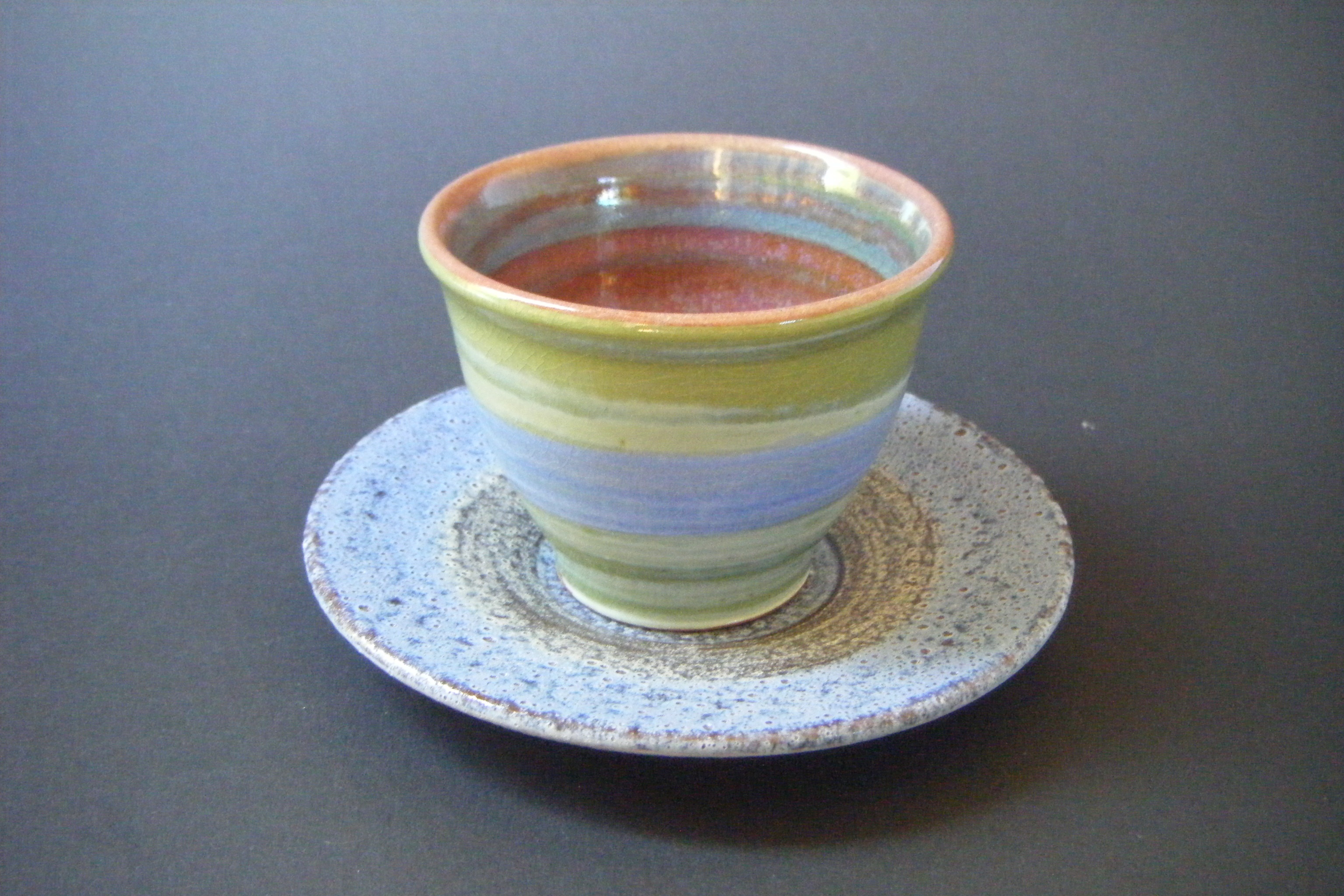 Banded Earthenware Cup and Saucer 3